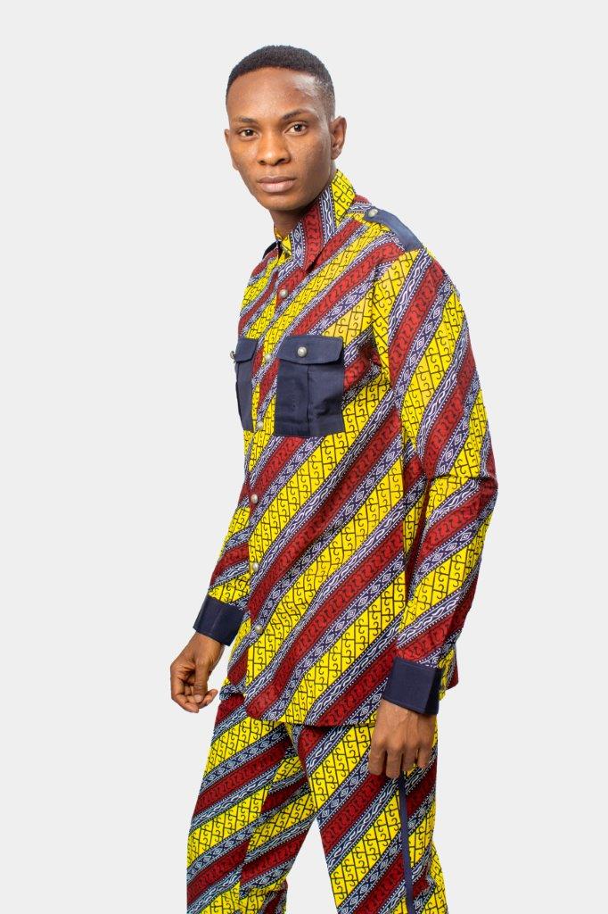 African Print Ankara Shirt with matching African Print Pants