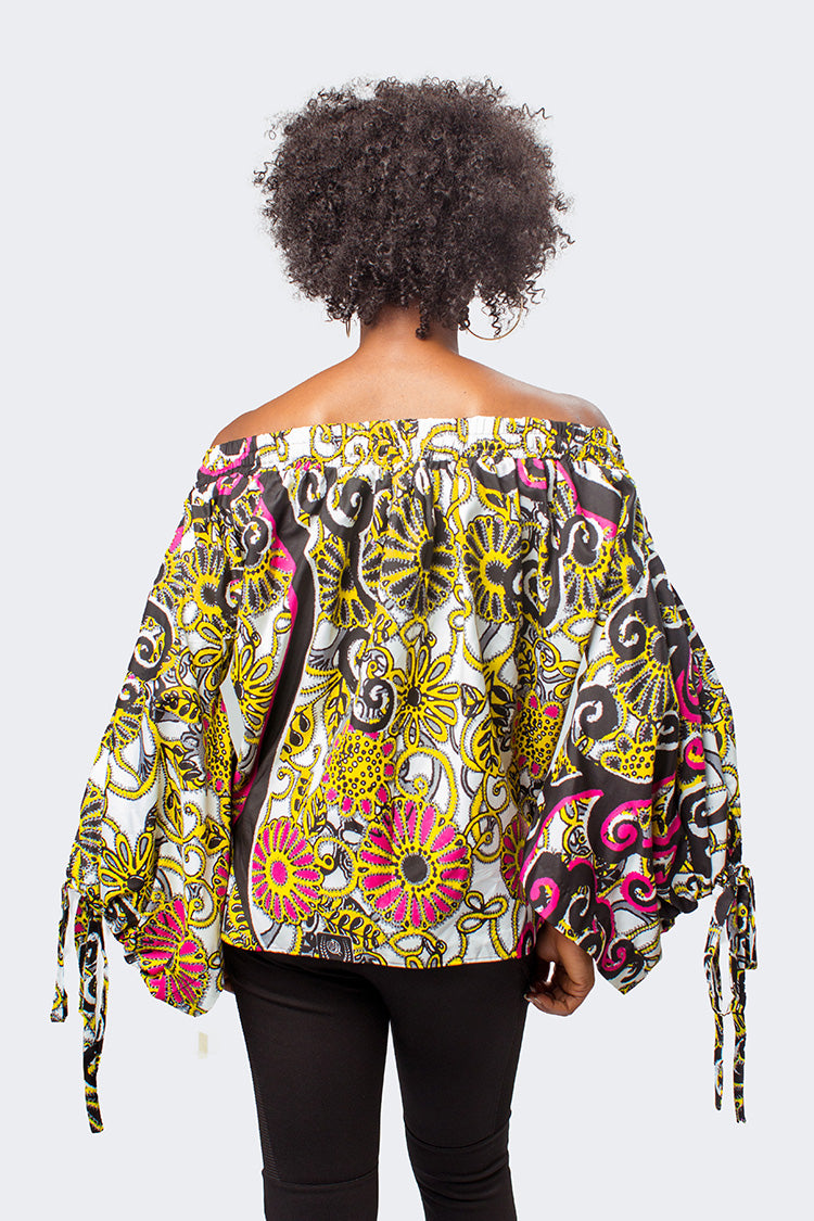 African Print Off the Shoulder Top, Off the Shoulder Print Top