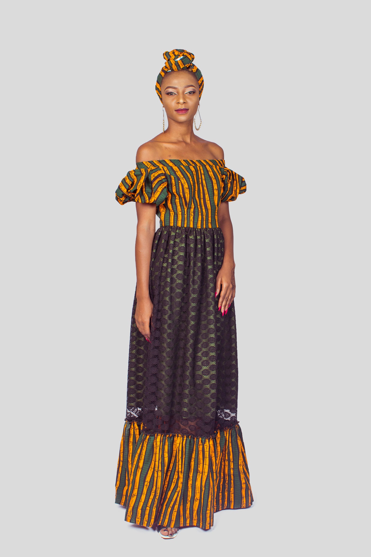African Print Lace Dress, Couples Outfit, Ankara Dress, African Clothing for Women, African Dress