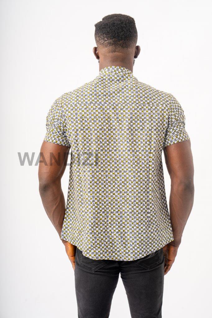 Purple mix Ankara Shirt with Patch Pockets, African Men Clothing, African Mens Wear, Ankara Shirt
