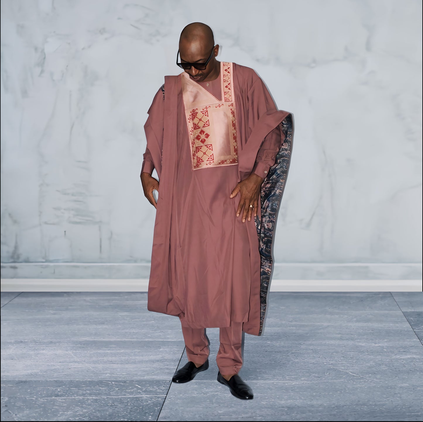 African 3piece Agbada outfit in Pink