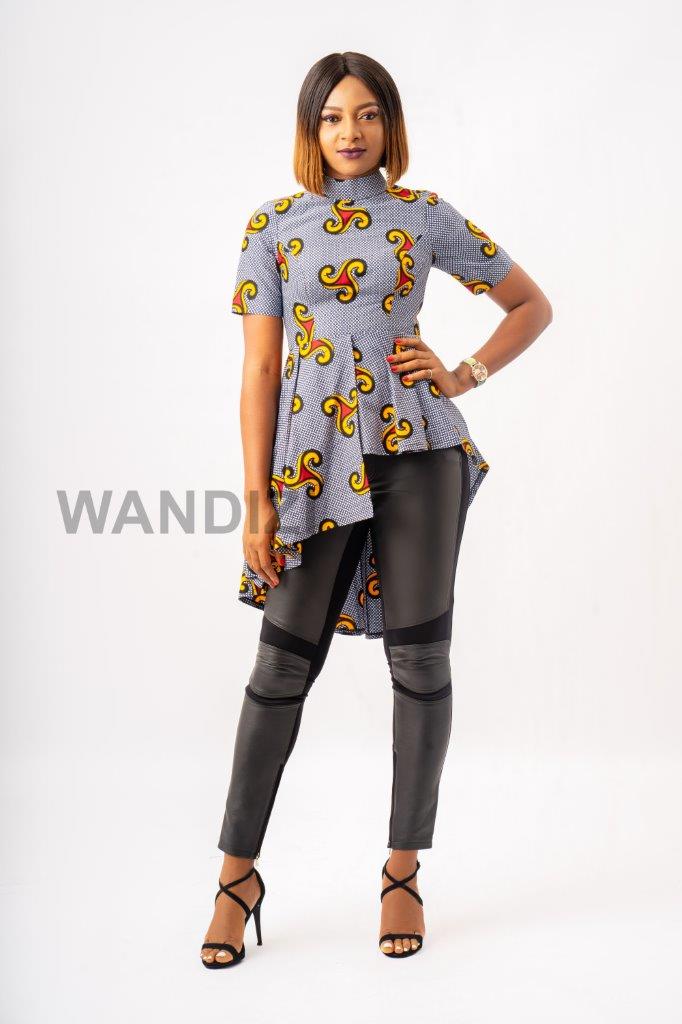 Asymmetrical Peplum Top, High Low Peplum Top, Ankara Peplum Top, Peplum Blouse