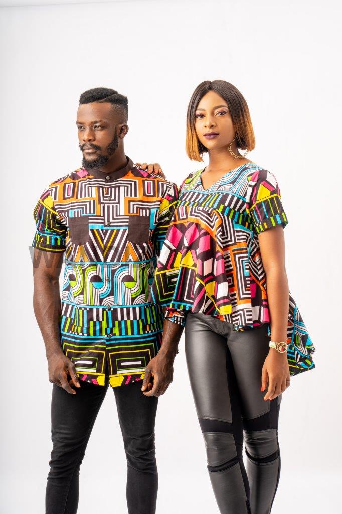Kaleidoscope African Print Top, Multicoloured Ankara Top, African Print Top