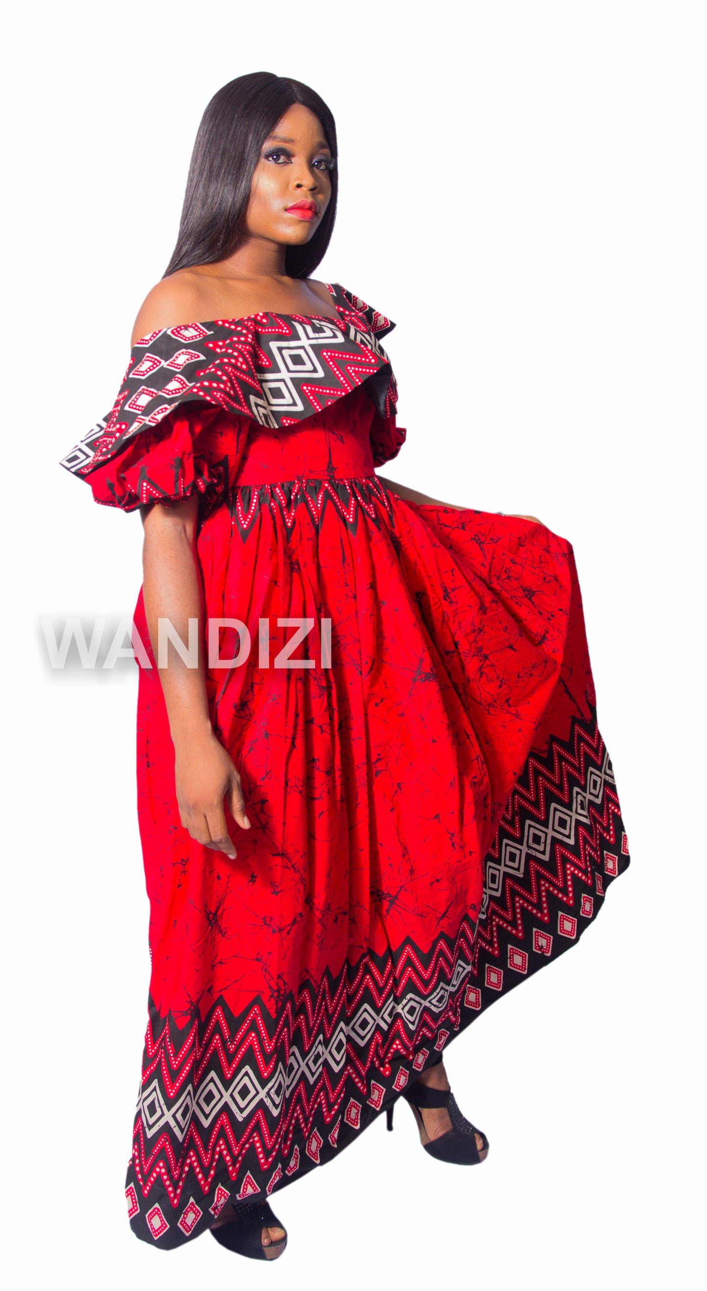 African Print Ankara Off Shoulder Maxi Dress, African Wax Long Dress, Ankara Dress