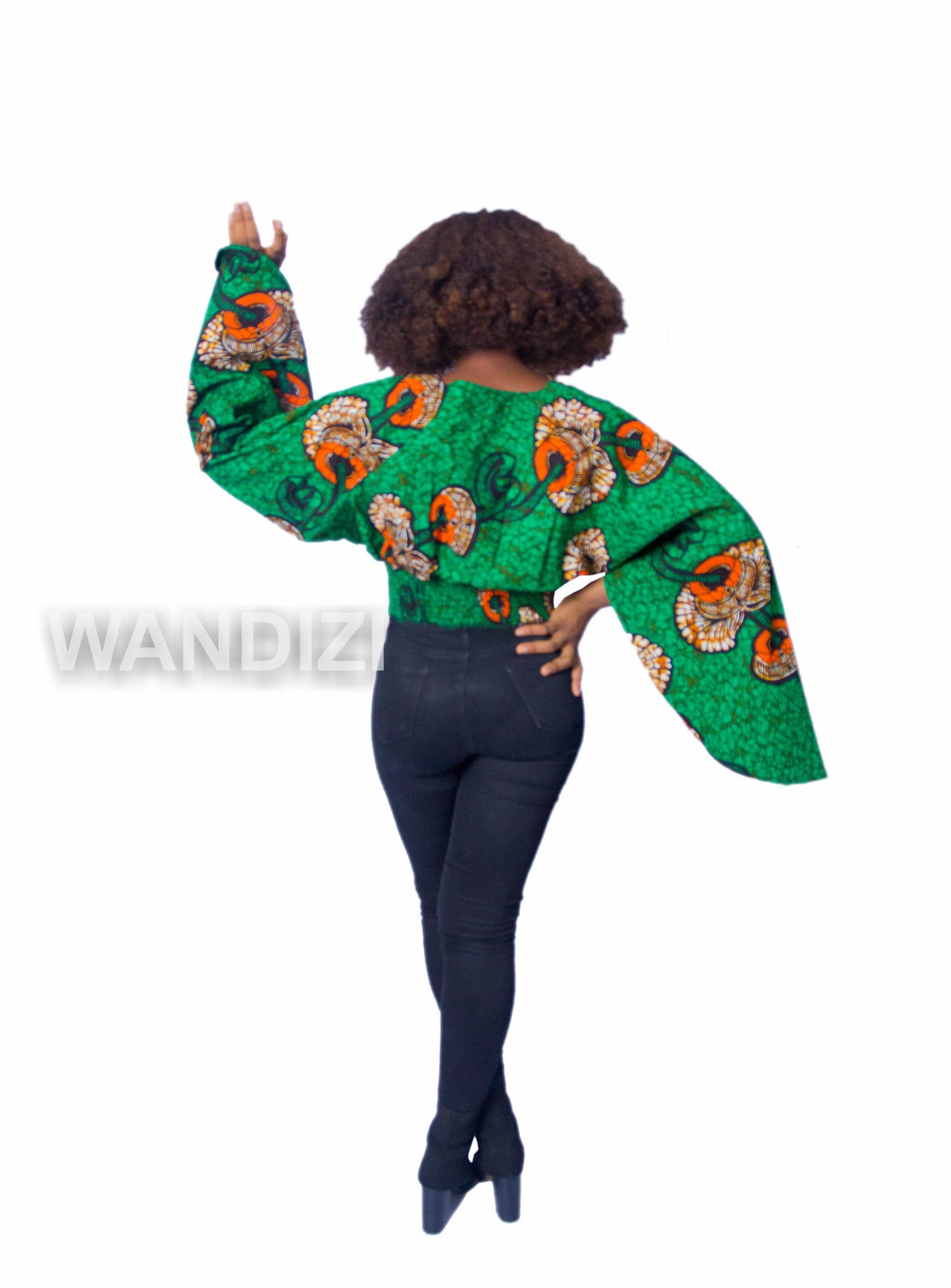 African Print Crop Top with butterfly sleeves, Ankara Top, African PrintTop