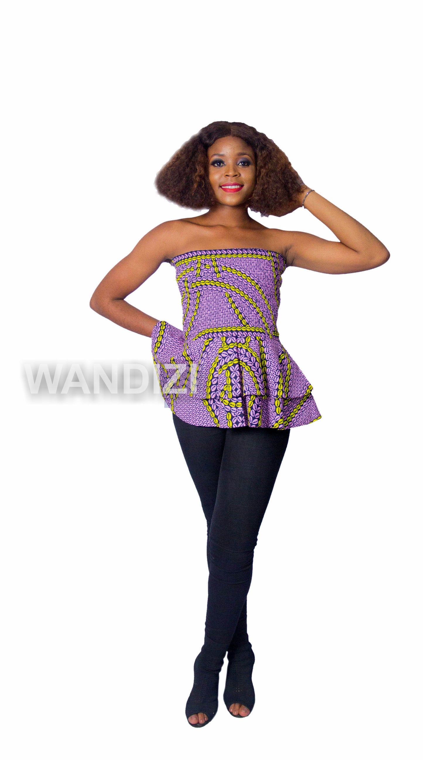Smocked double layered ankara peplum Top, Ankara Peplum Top, African print peplum top