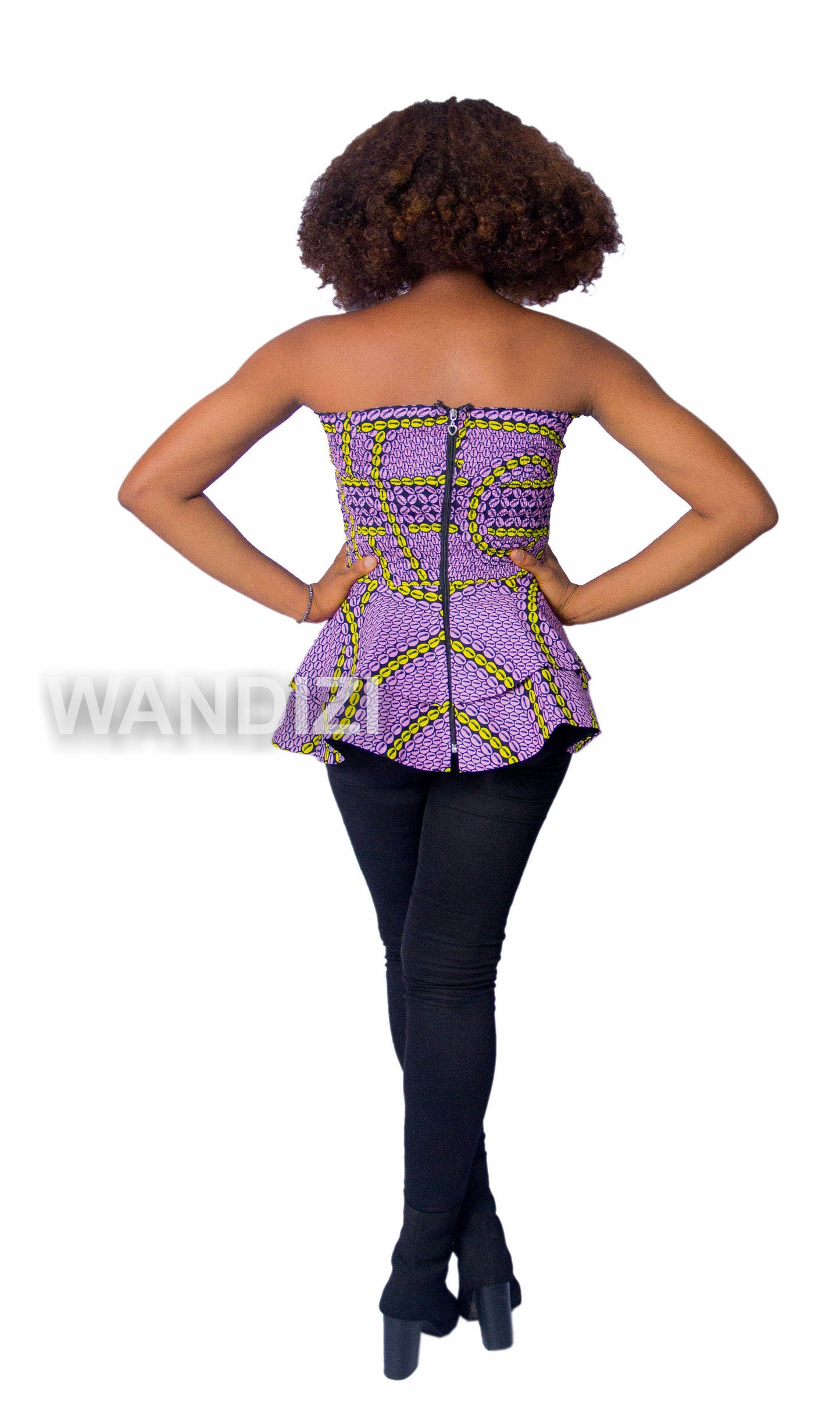Smocked double layered ankara peplum Top, Ankara Peplum Top, African print peplum top