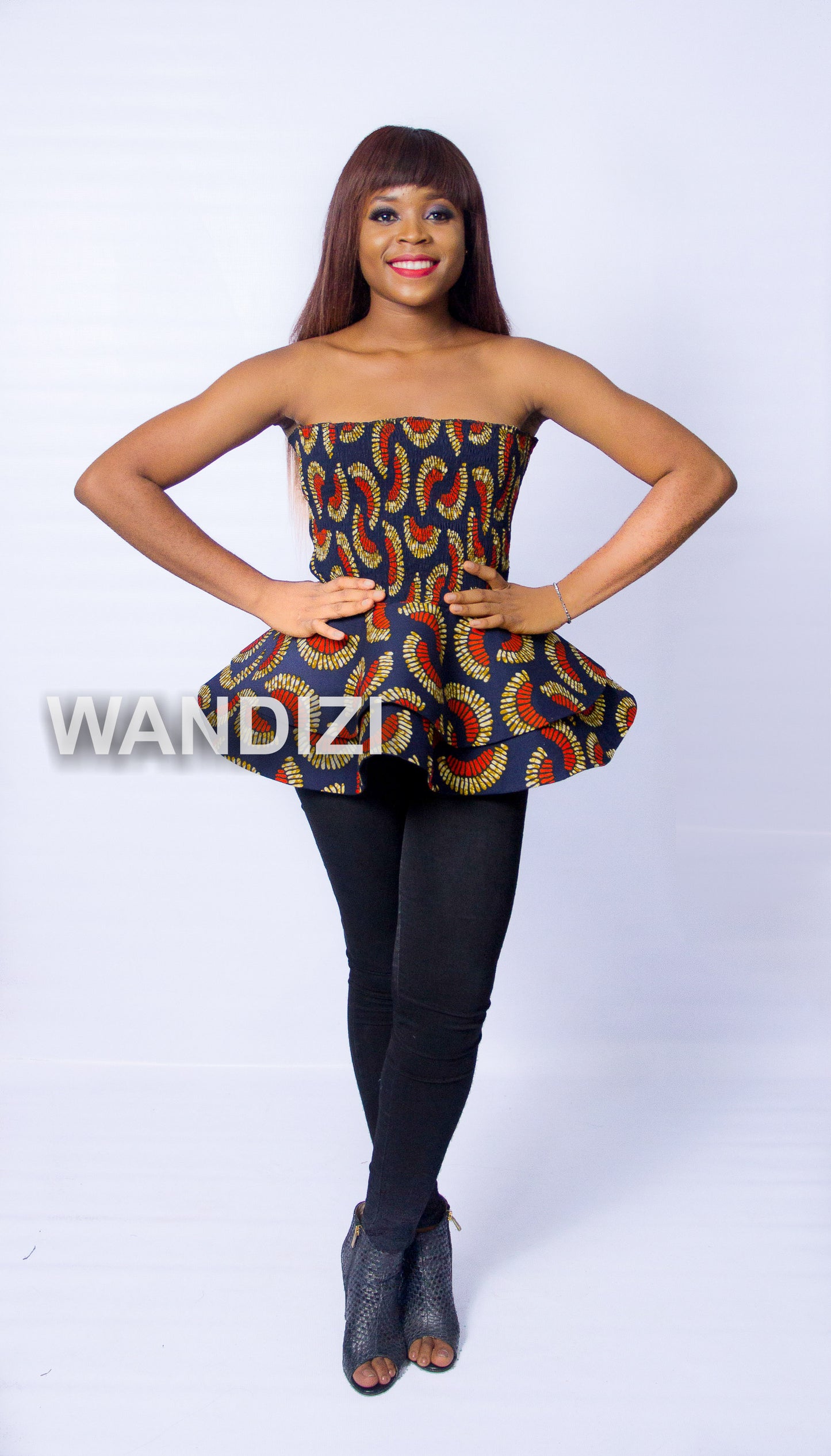 Smocked double layered ankara peplum Top, Ankara Peplum Top, African print peplum top
