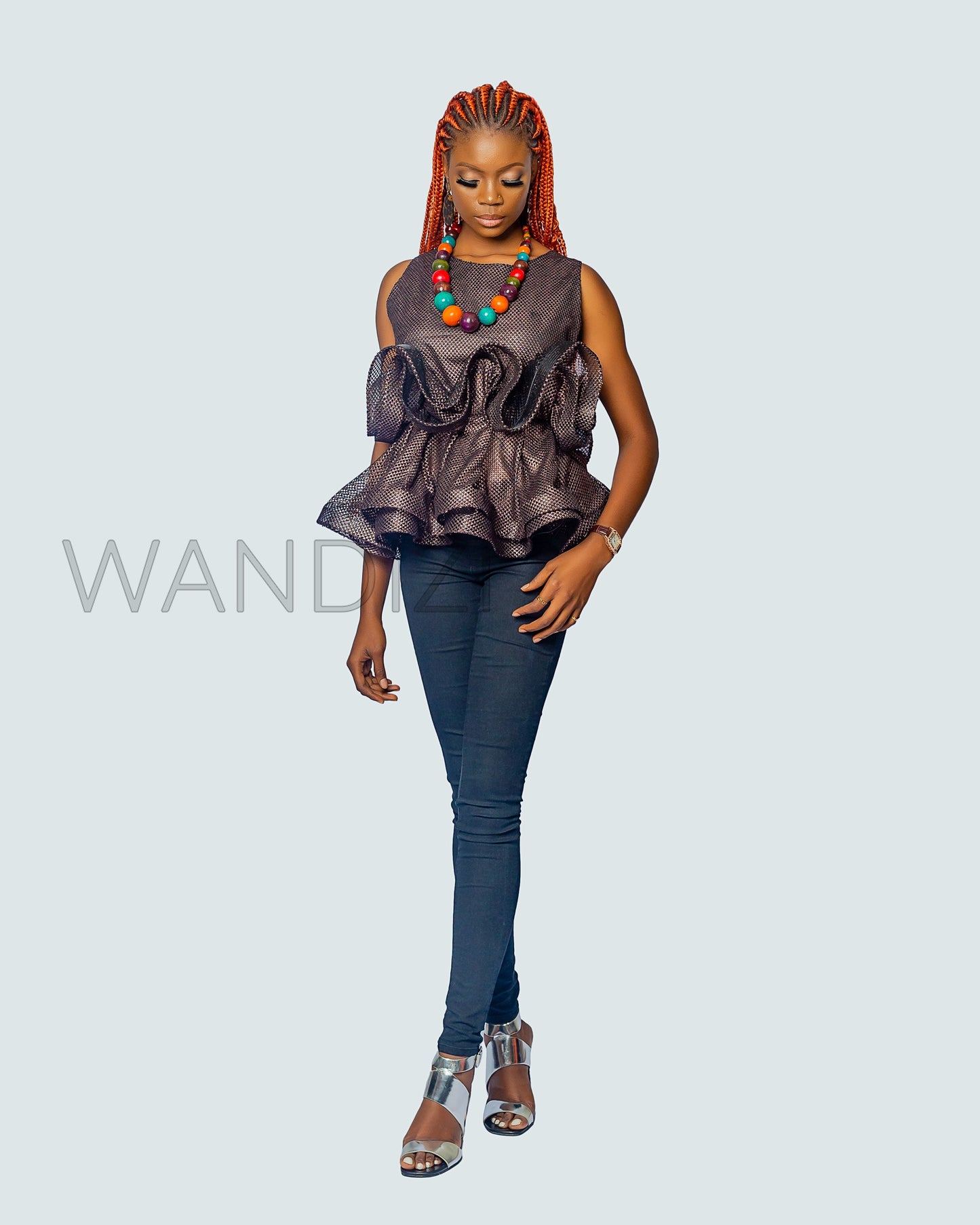 Beautiful Butterfly Peplum Top, African Peplum Top, African Print Peplum Top