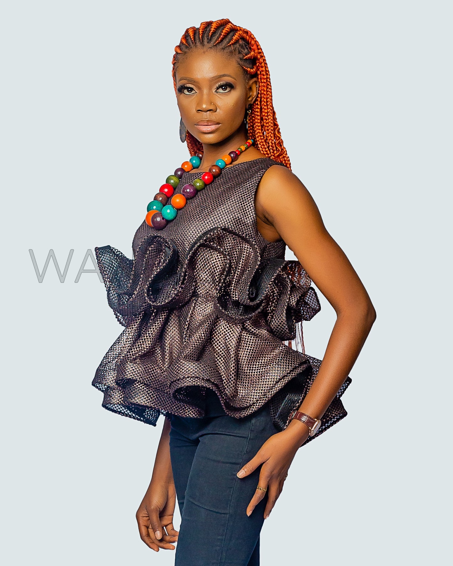 Beautiful Butterfly Peplum Top, African Peplum Top, African Print Peplum Top