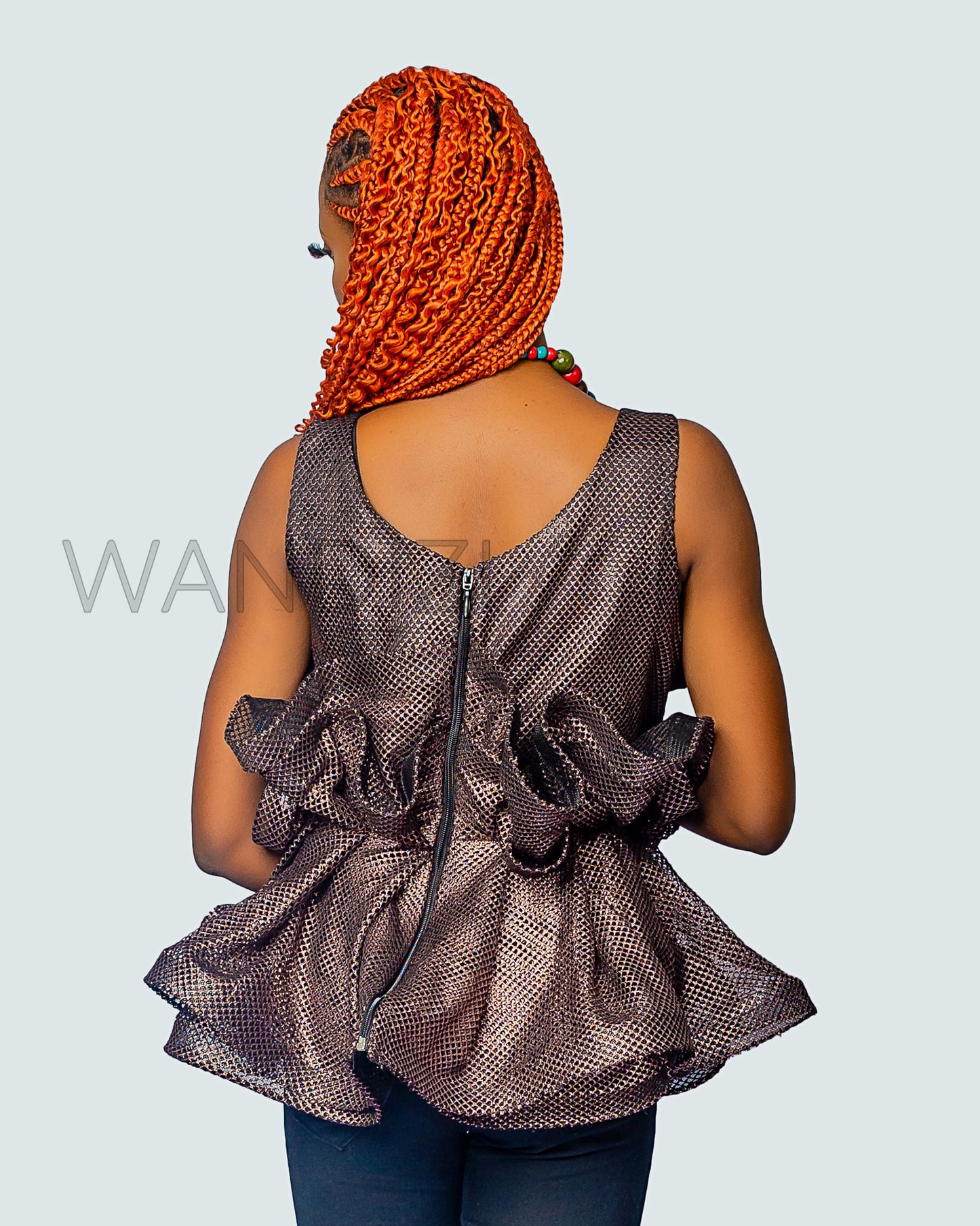 Beautiful Butterfly Peplum Top, African Peplum Top, African Print Peplum Top