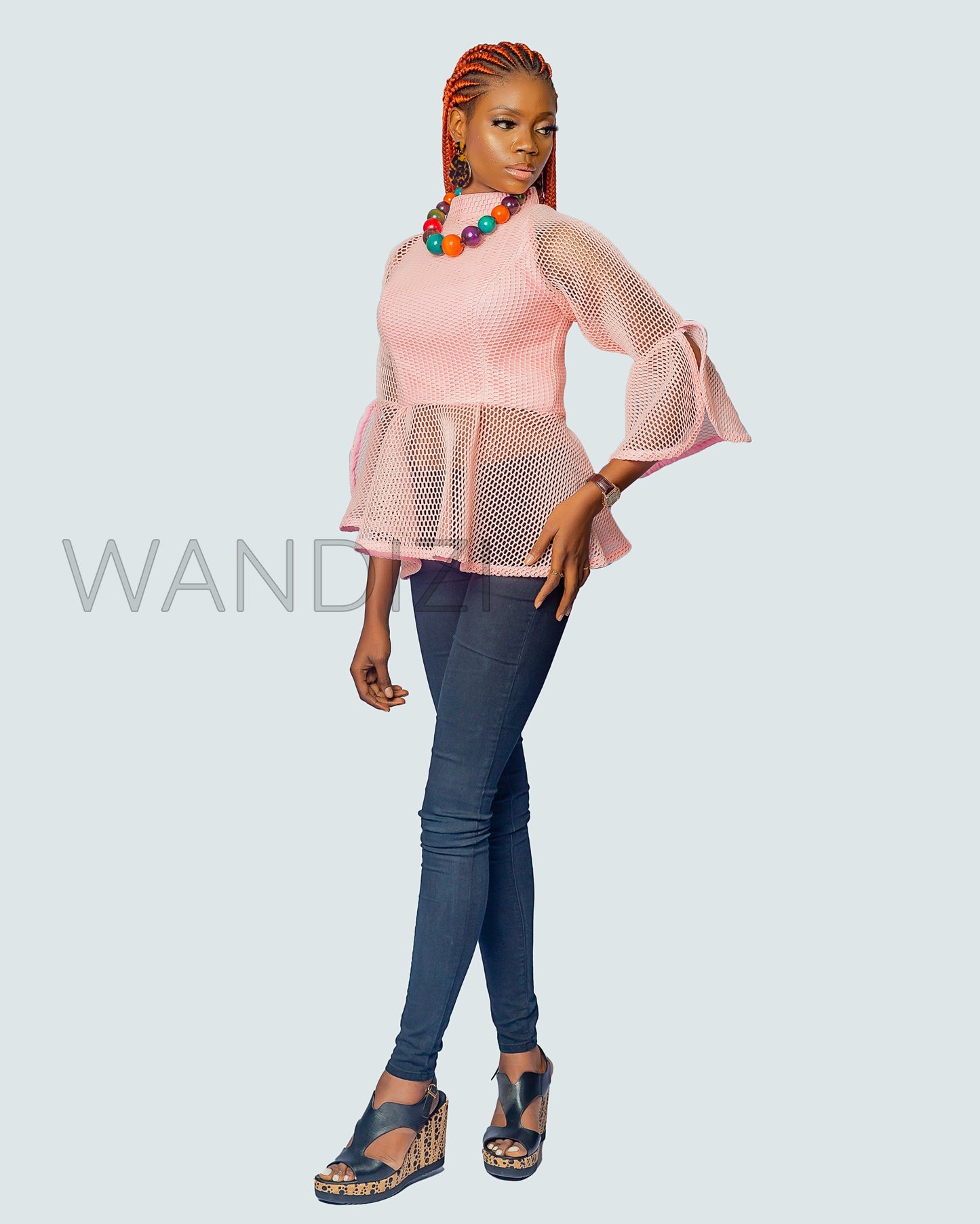 Lace Peplum Top, African Print Peplum Top, Wandizi Organza Top, African Womens Clothing