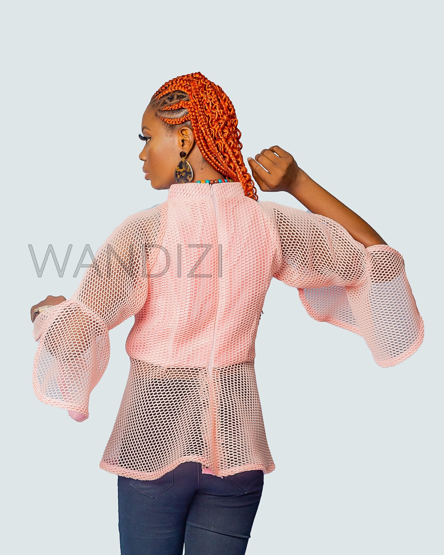 Lace Peplum Top, African Print Peplum Top, Wandizi Organza Top, African Womens Clothing