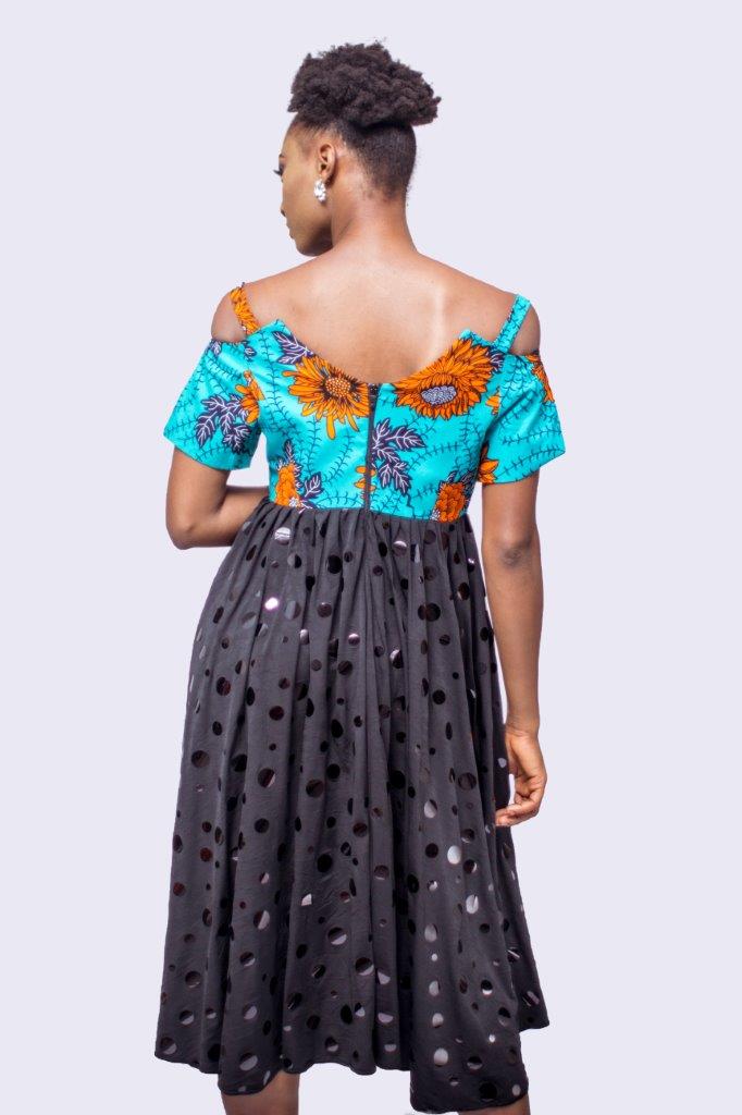 African Print Cold Shoulder Dress, African Print Dress, Womens Clothing, African Womens Clothing