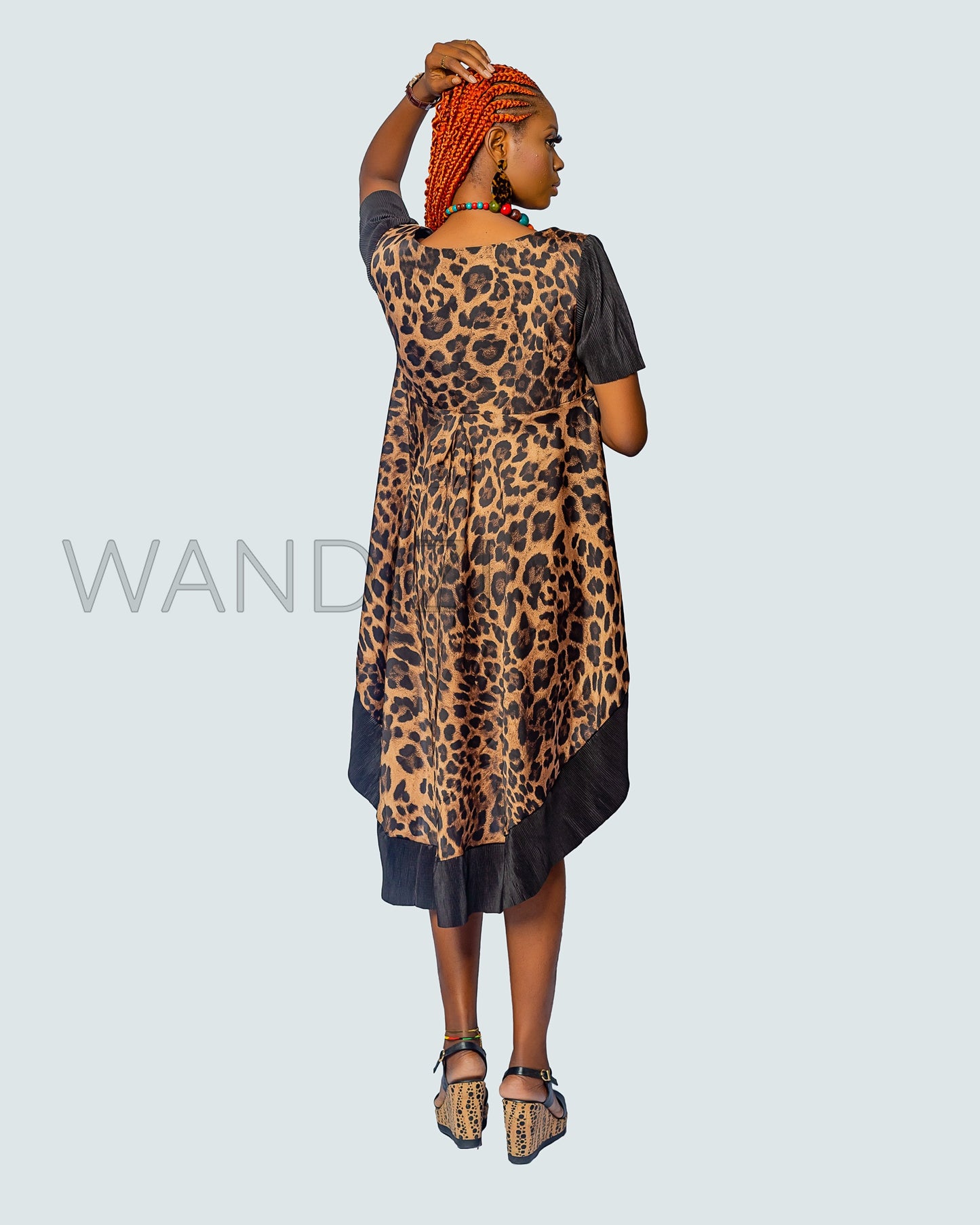Animal Print Dress, Cheetah Silk Dress, Gift for her, African Clothing for Women.