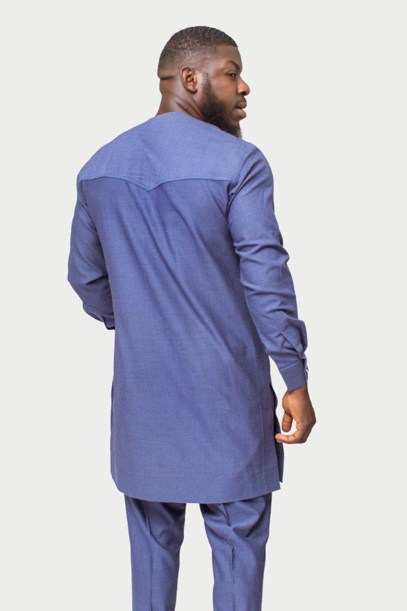 Blue Suit with black threading