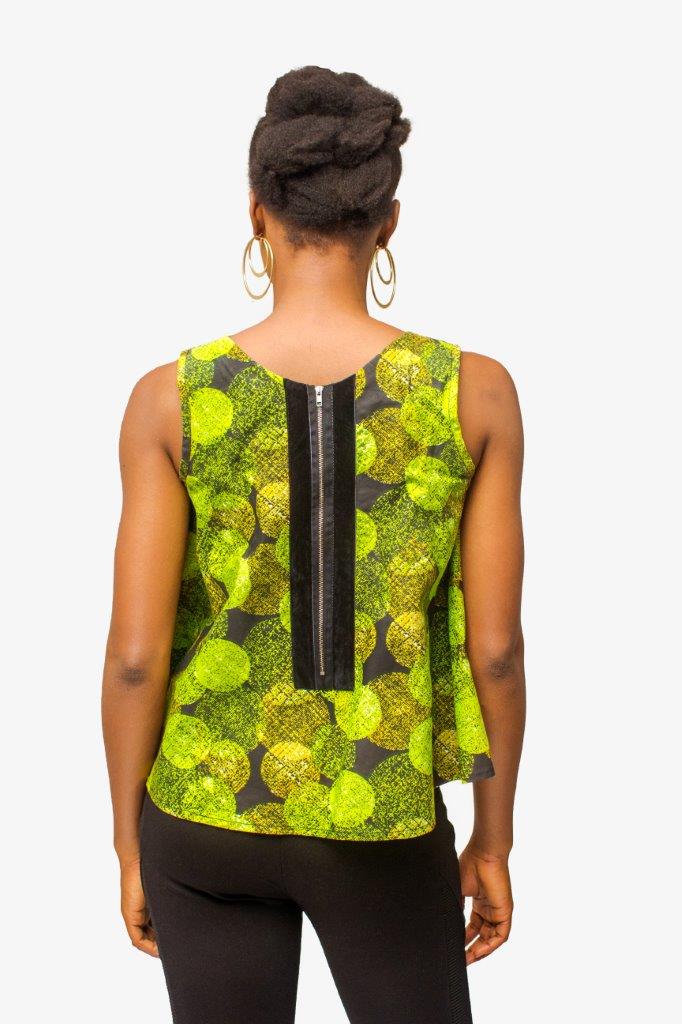 Green African Print Top, Ankara top, African Womens Clothing, Womens Clothing, Womens wear