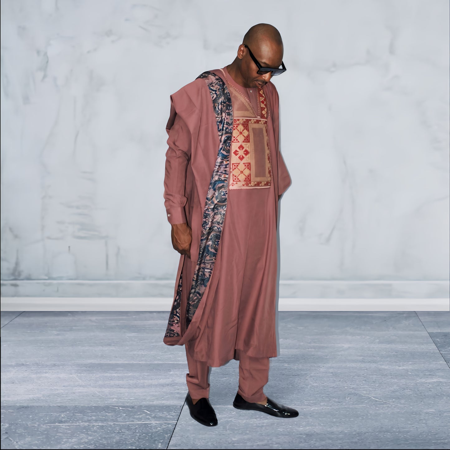 African 3piece Agbada outfit in Pink