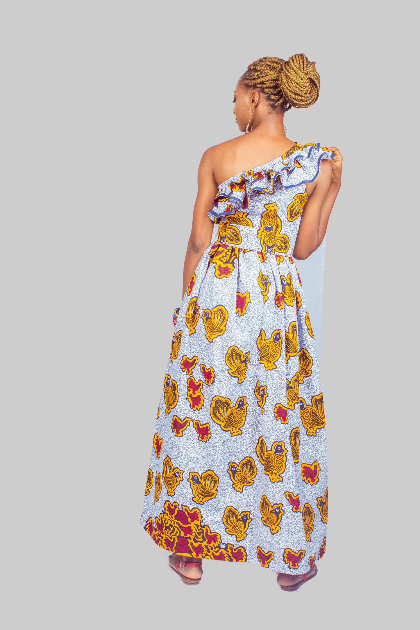 Ankara One Shoulder Maxi Dress, African Print Dress, African Dress, African Clothing for Women