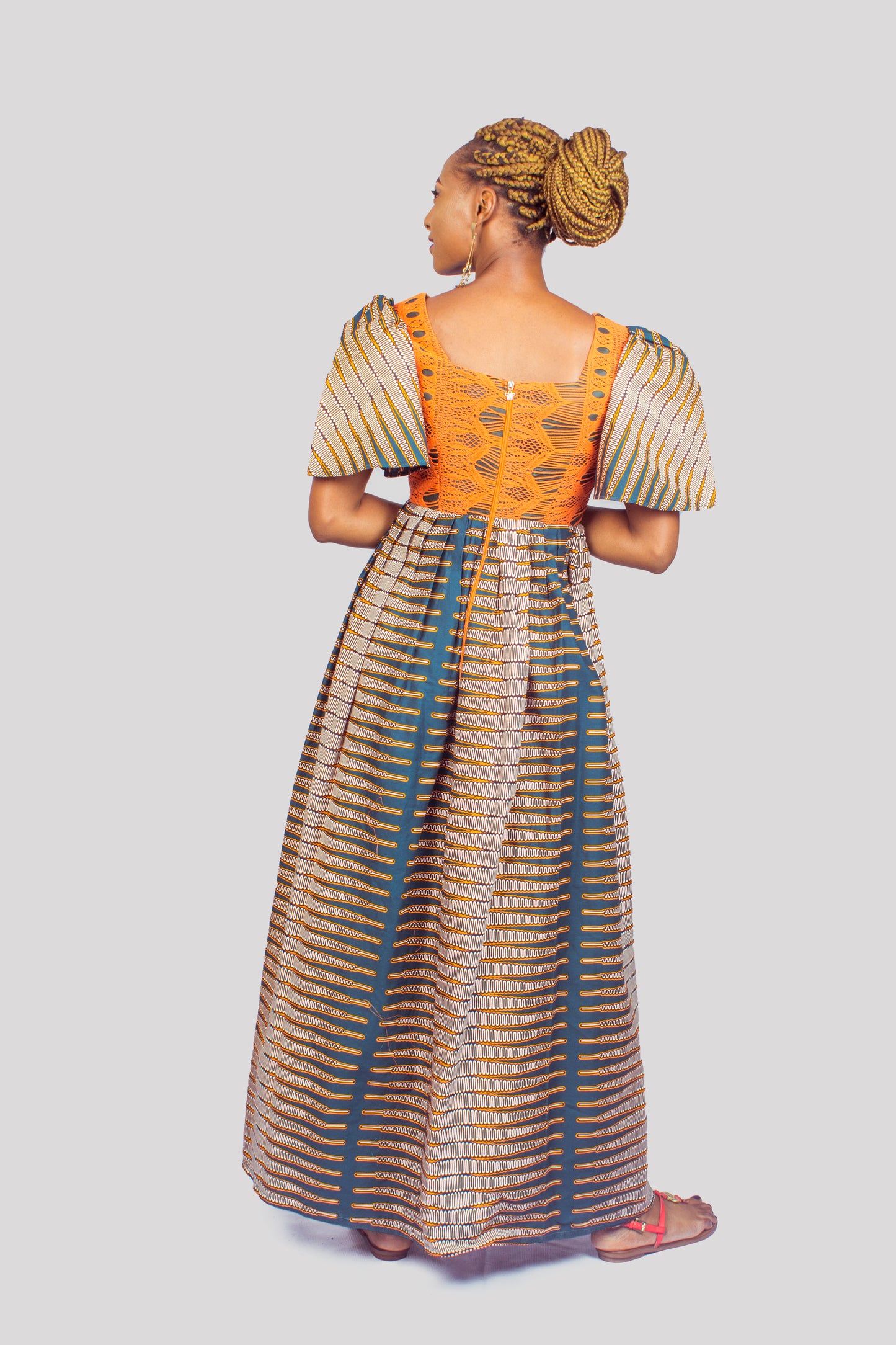 Ankara and Lace Mix Maxi Dress, Ankara Maxi Dress, African Print Dress