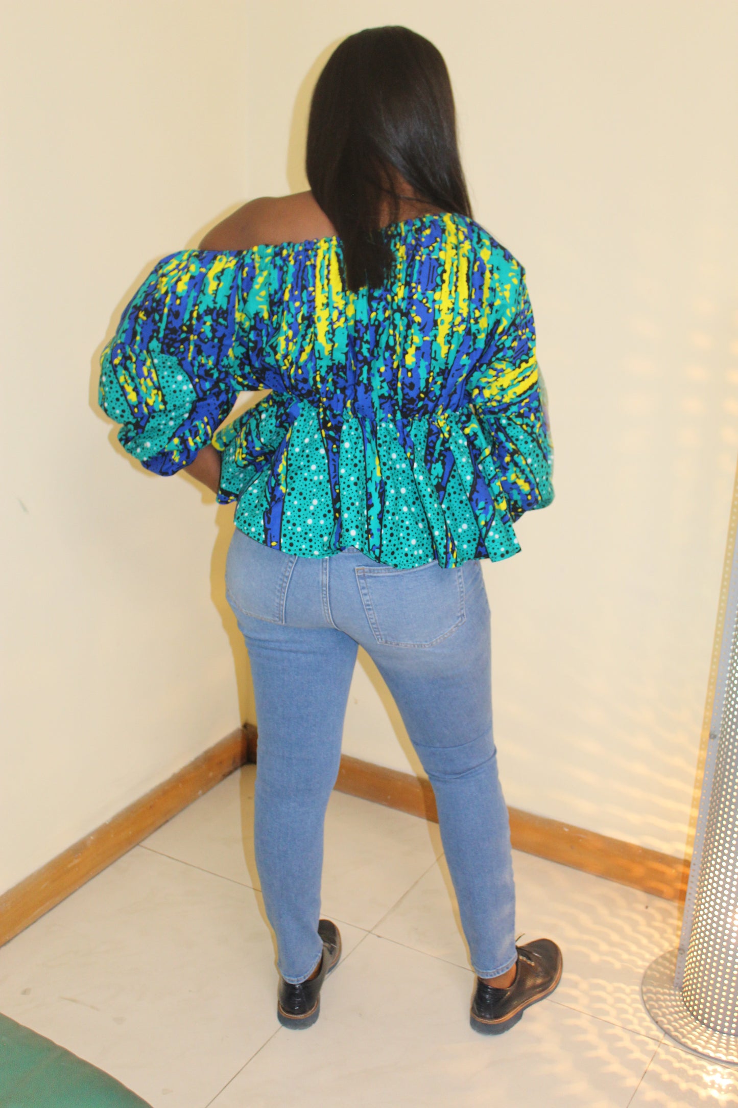 African Print Off one shoulder Top, Off the Shoulder Print Top, Ankara top