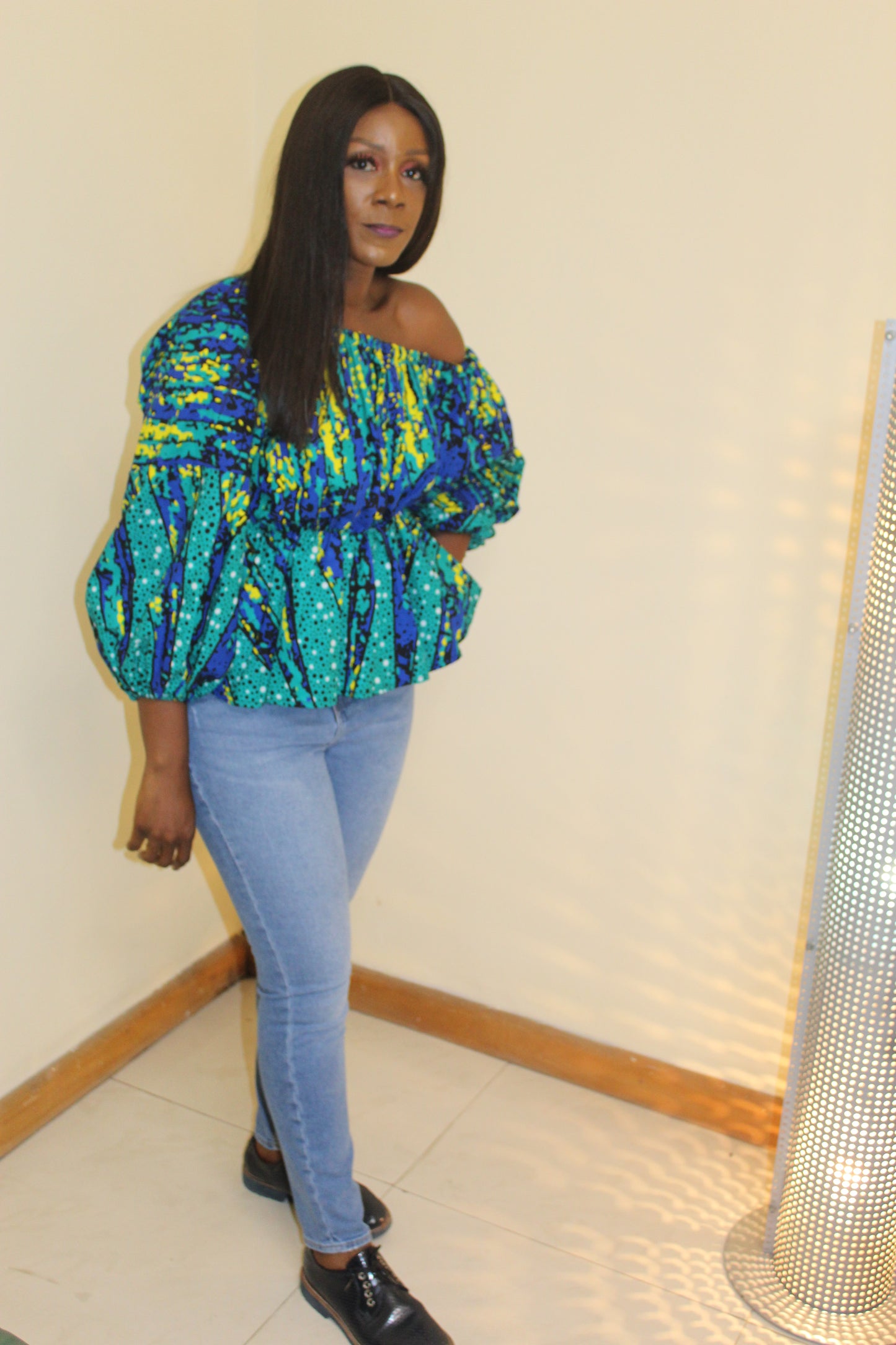 African Print Off one shoulder Top, Off the Shoulder Print Top, Ankara top