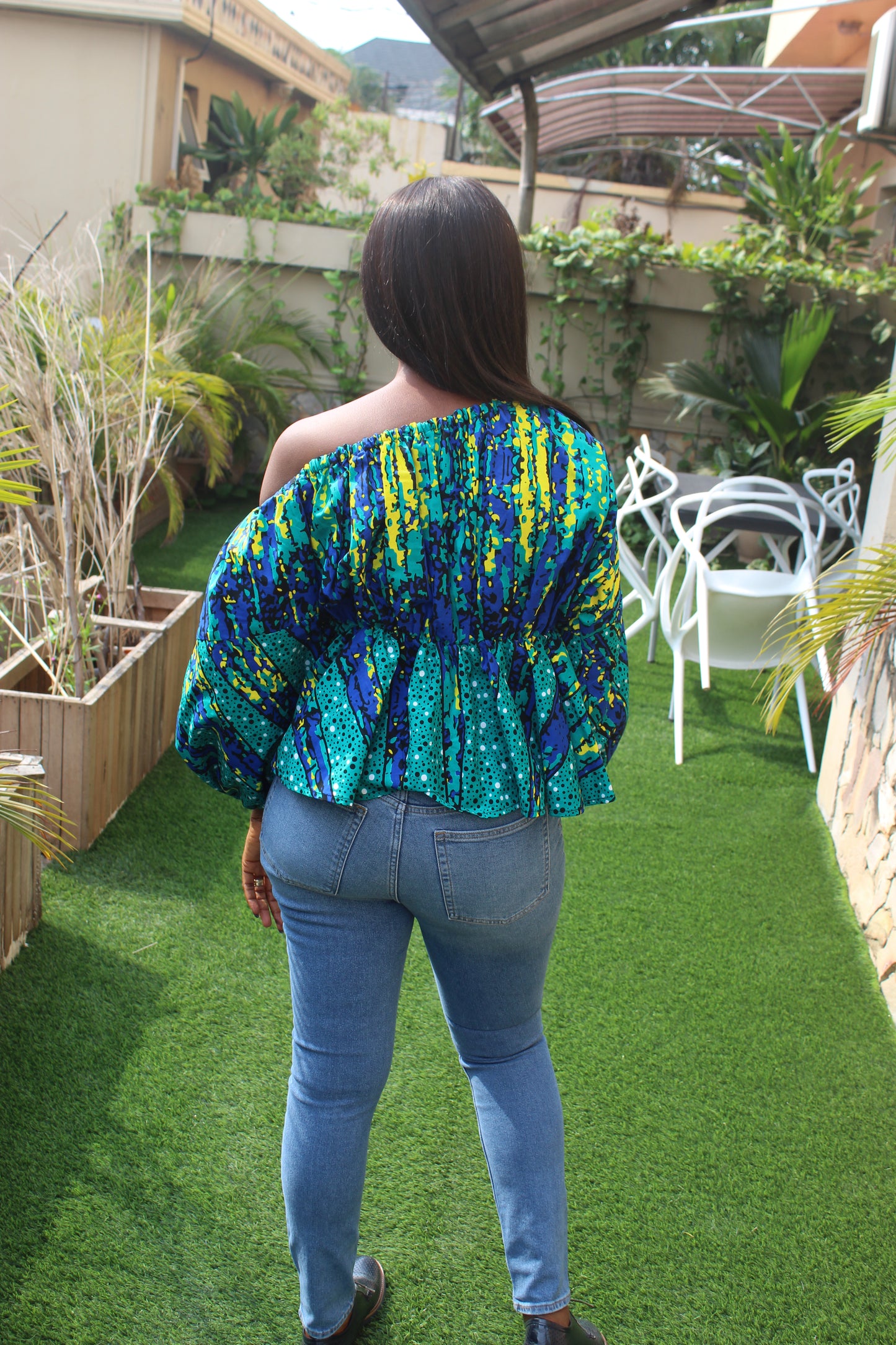 African Print Off one shoulder Top, Off the Shoulder Print Top, Ankara top