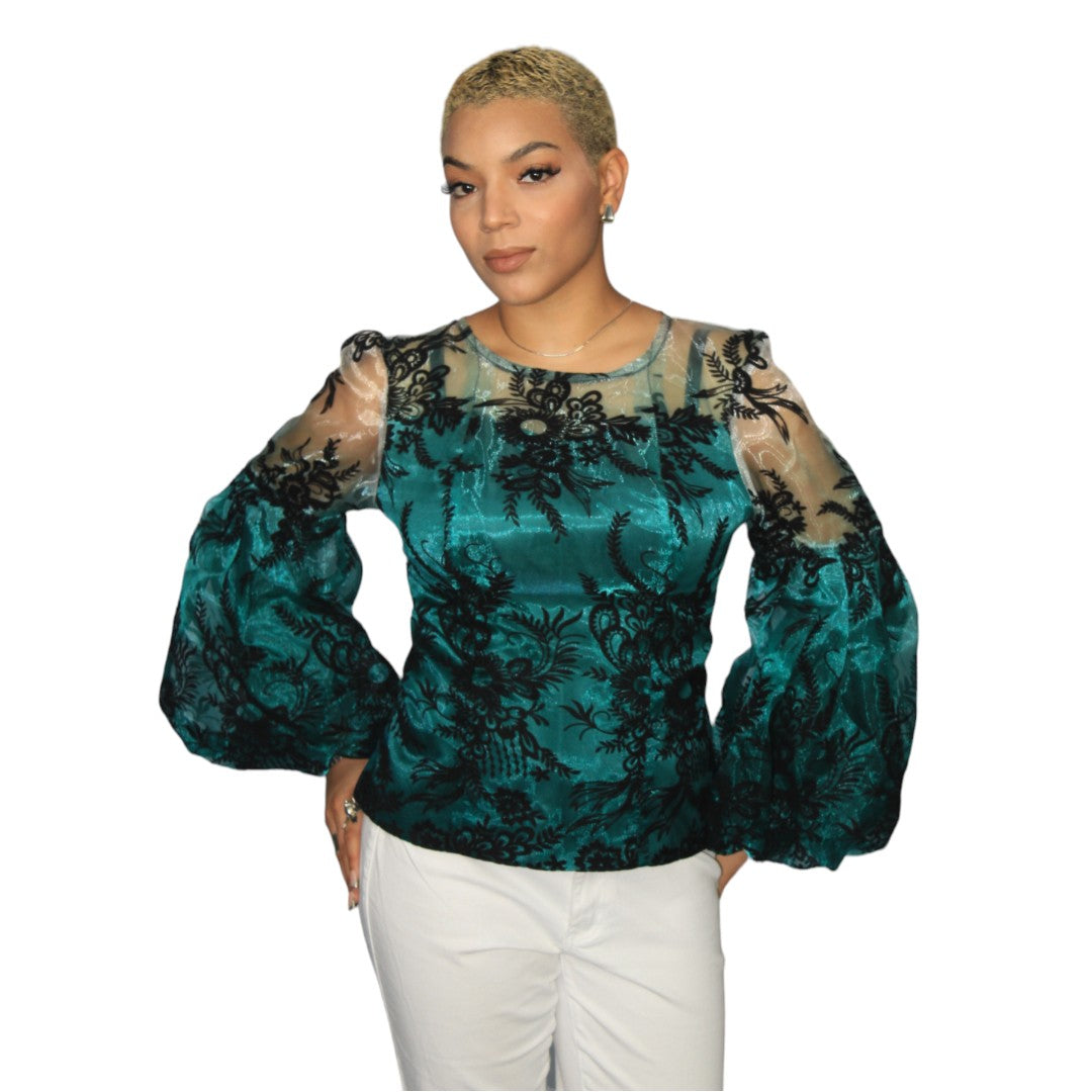 Peplum Tops in Lightly Dark Green