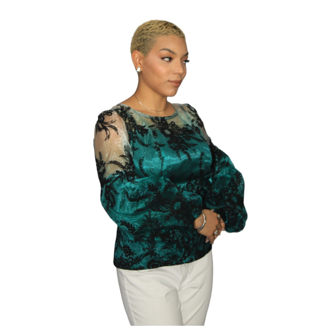 Peplum Tops in Lightly Dark Green