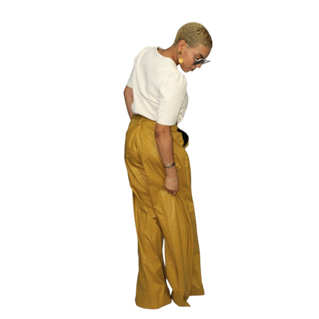 Yellow Wide Leg Palazzo Pants