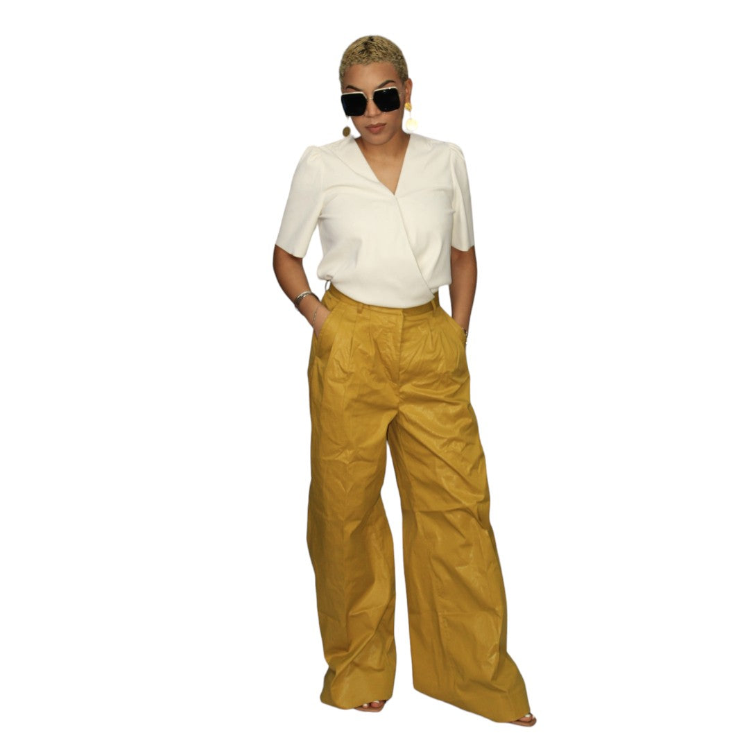 Yellow Wide Leg Palazzo Pants
