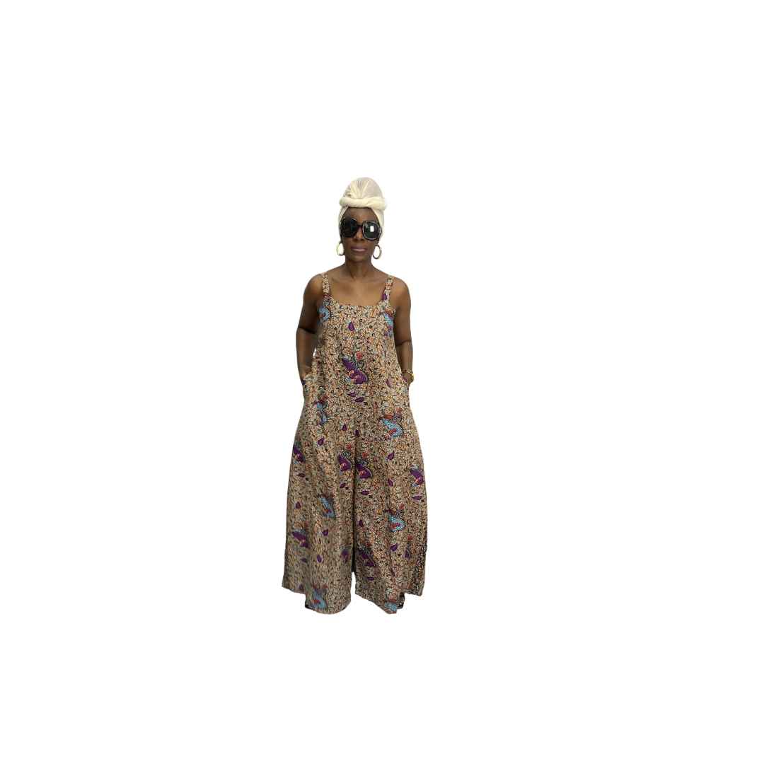 Brown Ankara Jumpsuit
