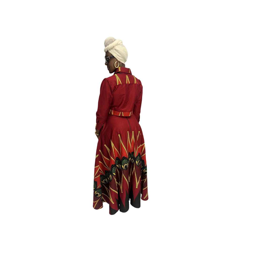 Red Multi-Color Outfit Set