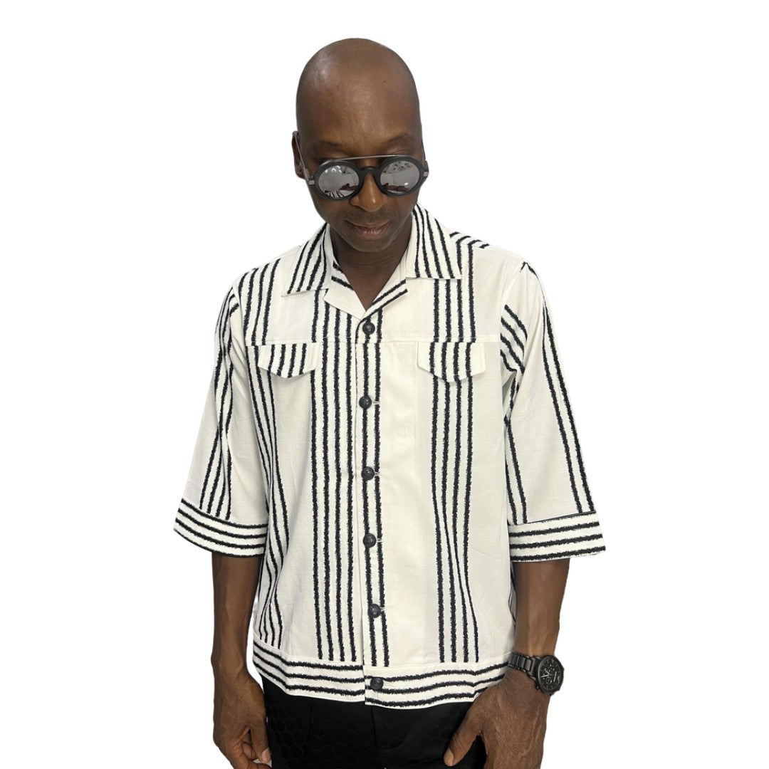White and Black Striped Shirt