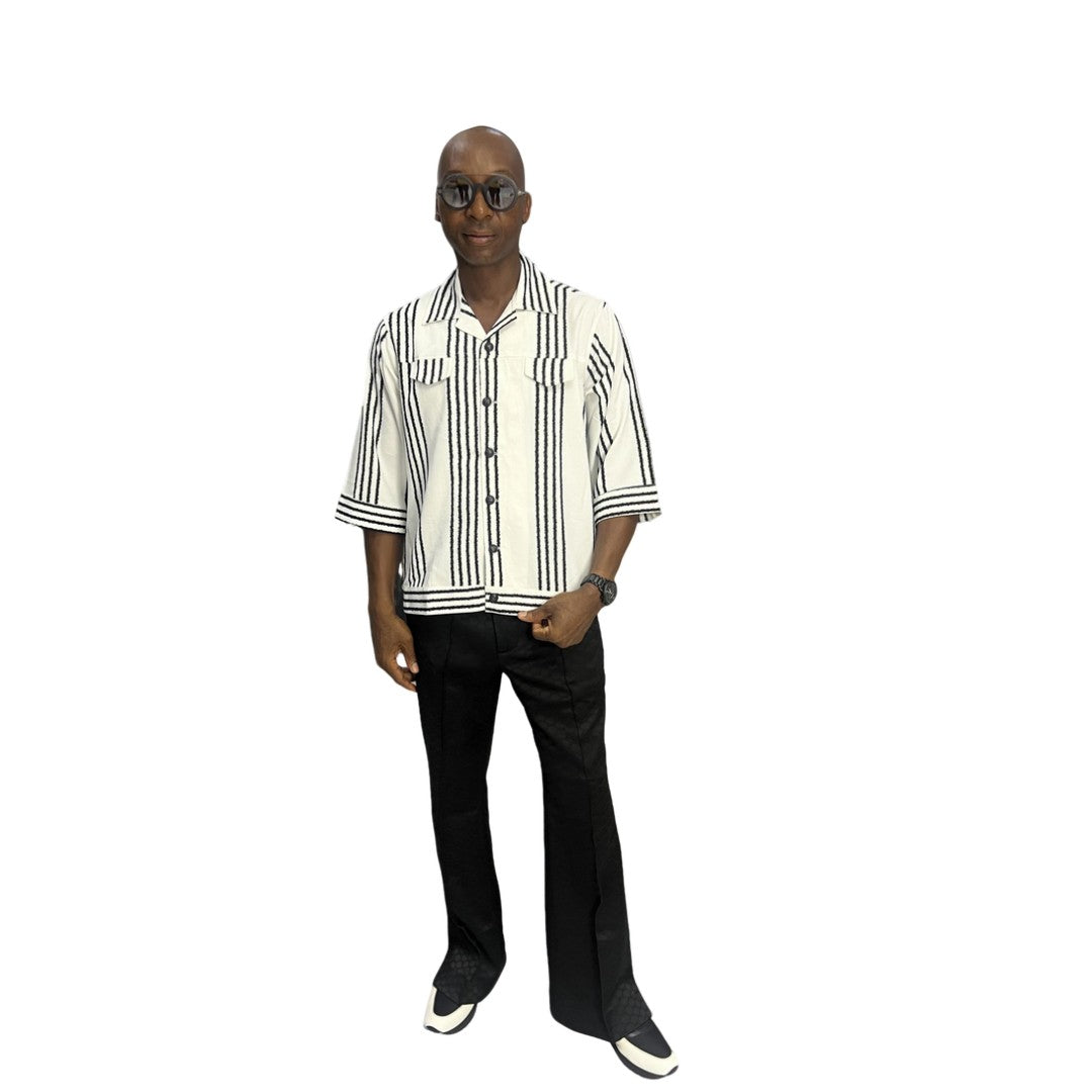 White and Black Striped Shirt
