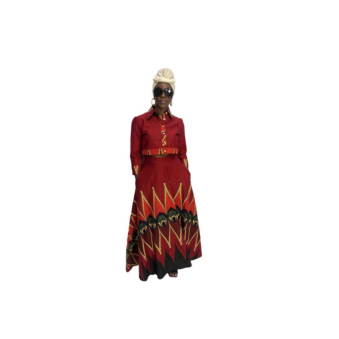 Red Multi-Color Outfit Set