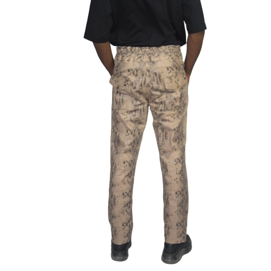 Animal Print Mens Pants with patch pockets