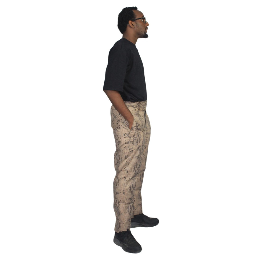 Animal Print Mens Pants with patch pockets