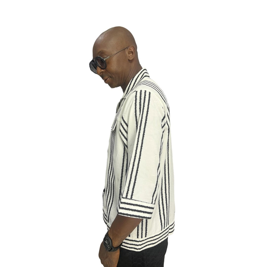 White and Black Striped Shirt
