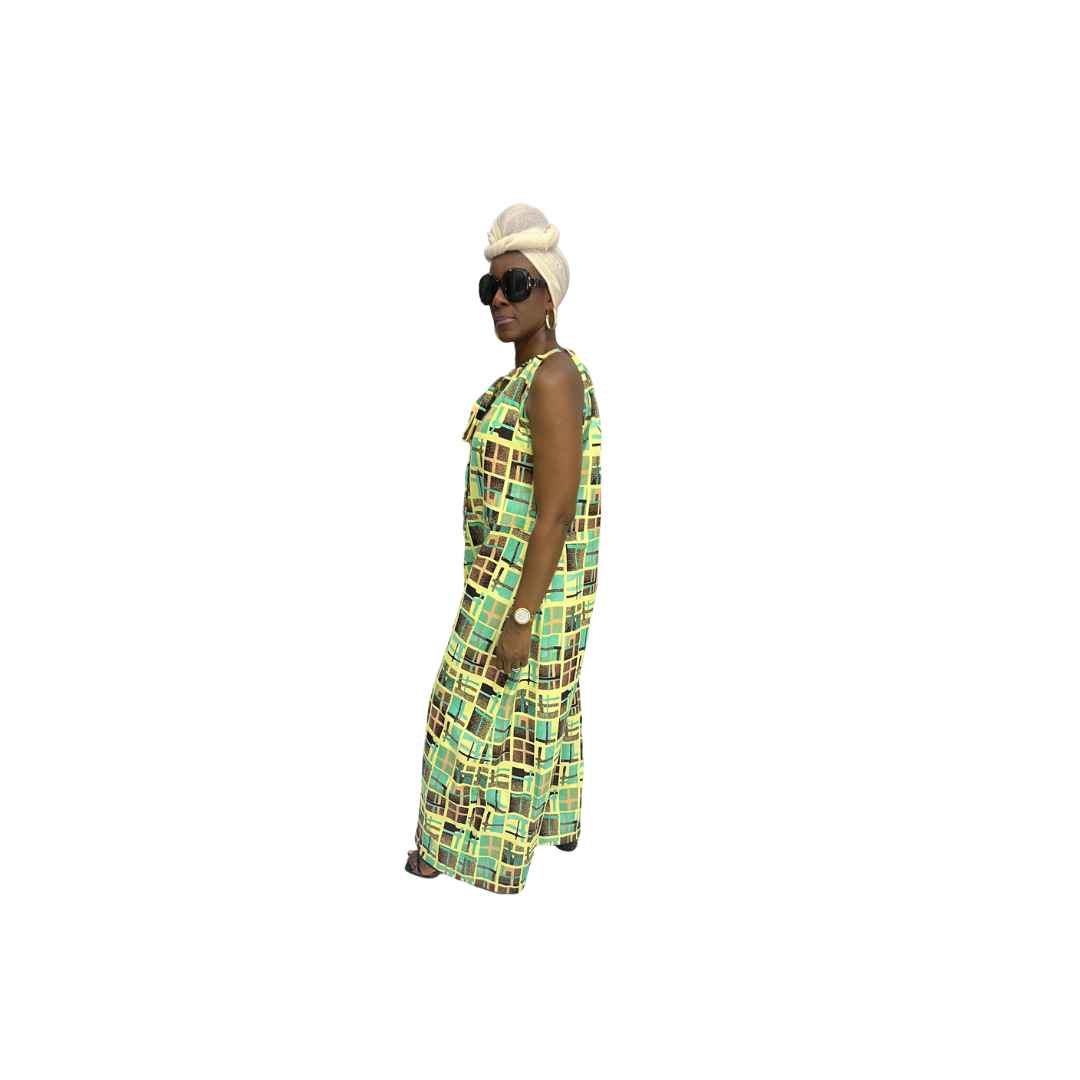 Lime Green Ankara Jumpsuit