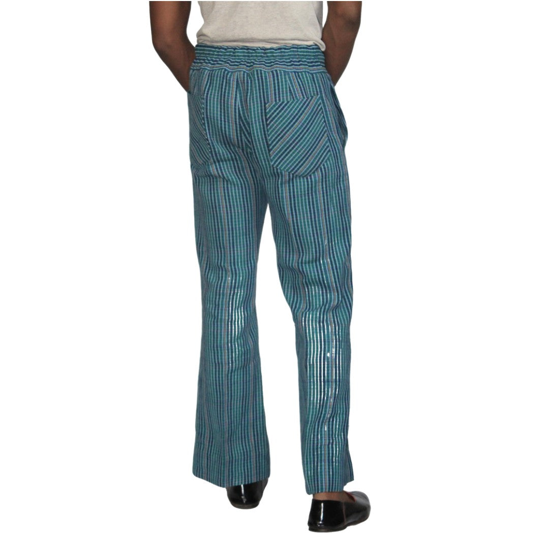Trendy Aso-Oke Pants with Patch Pockets, African Mens Clothing, African Mens Wear