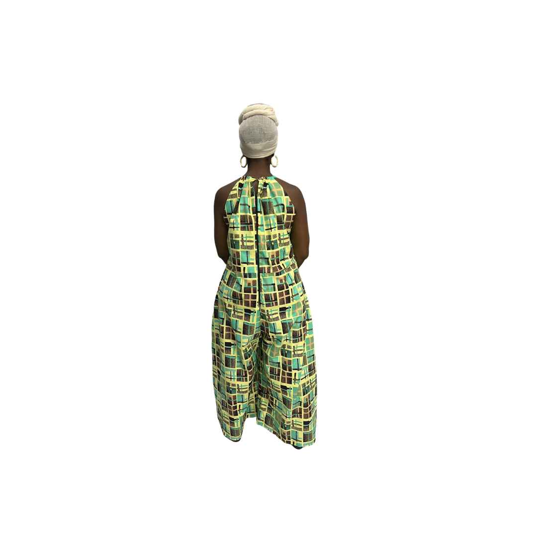 Lime Green Ankara Jumpsuit