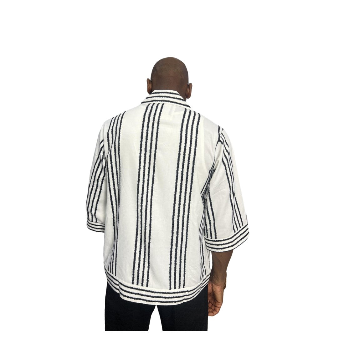 White and Black Striped Shirt