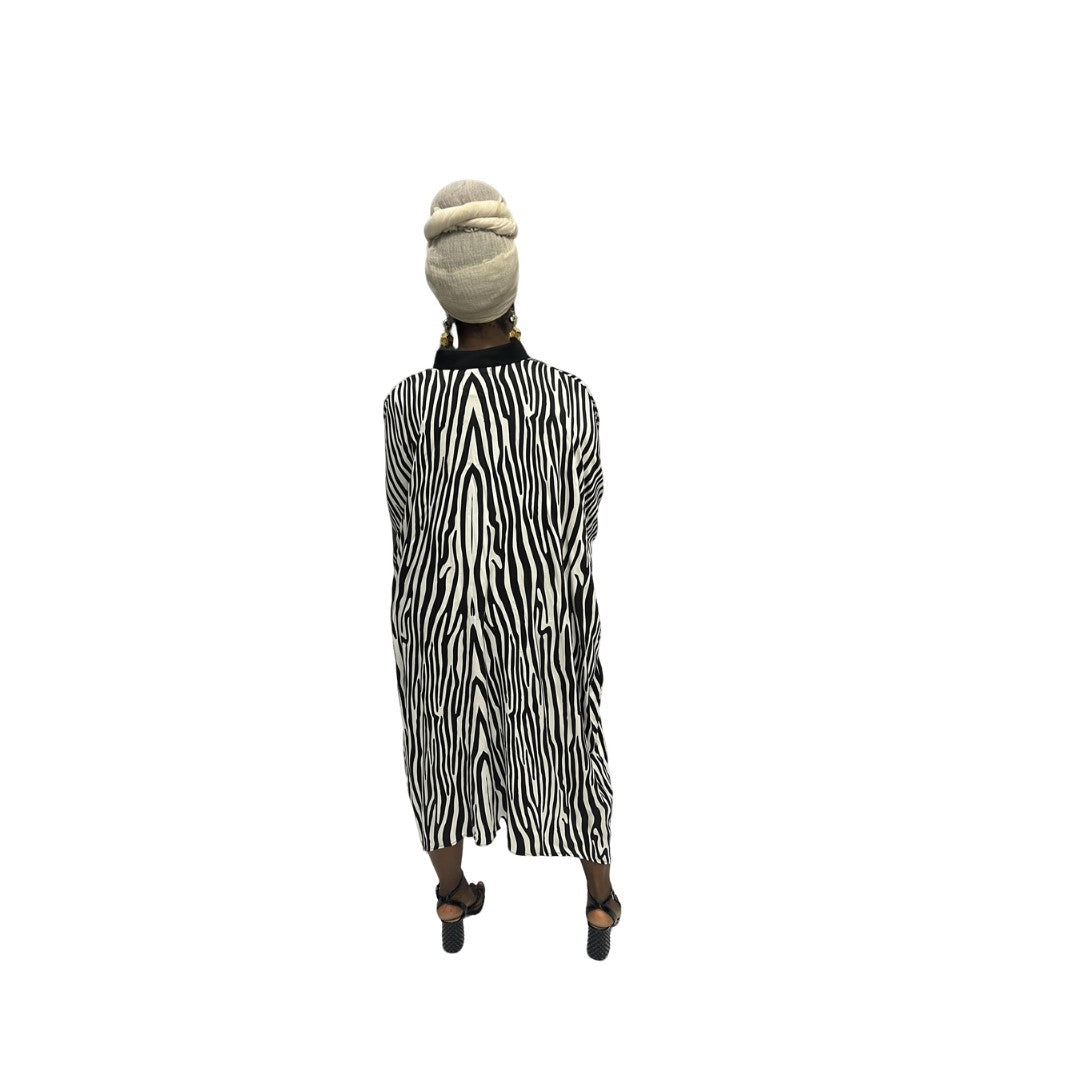 White and Black Batwing Dress