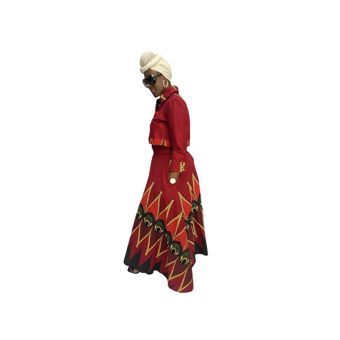Red Multi-Color Outfit Set