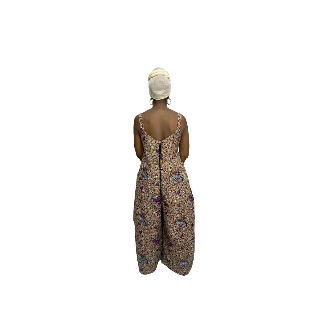 Brown Ankara Jumpsuit