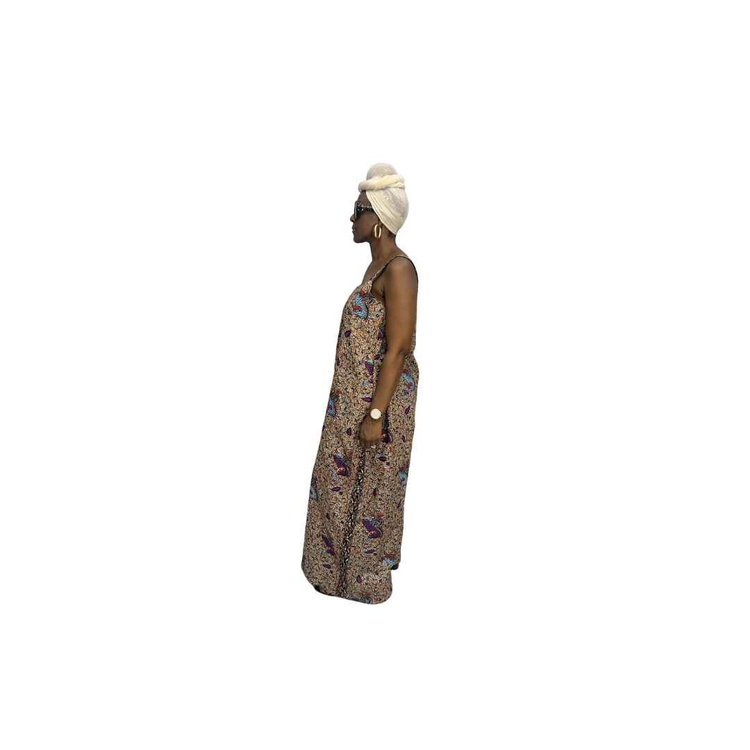 Brown Ankara Jumpsuit