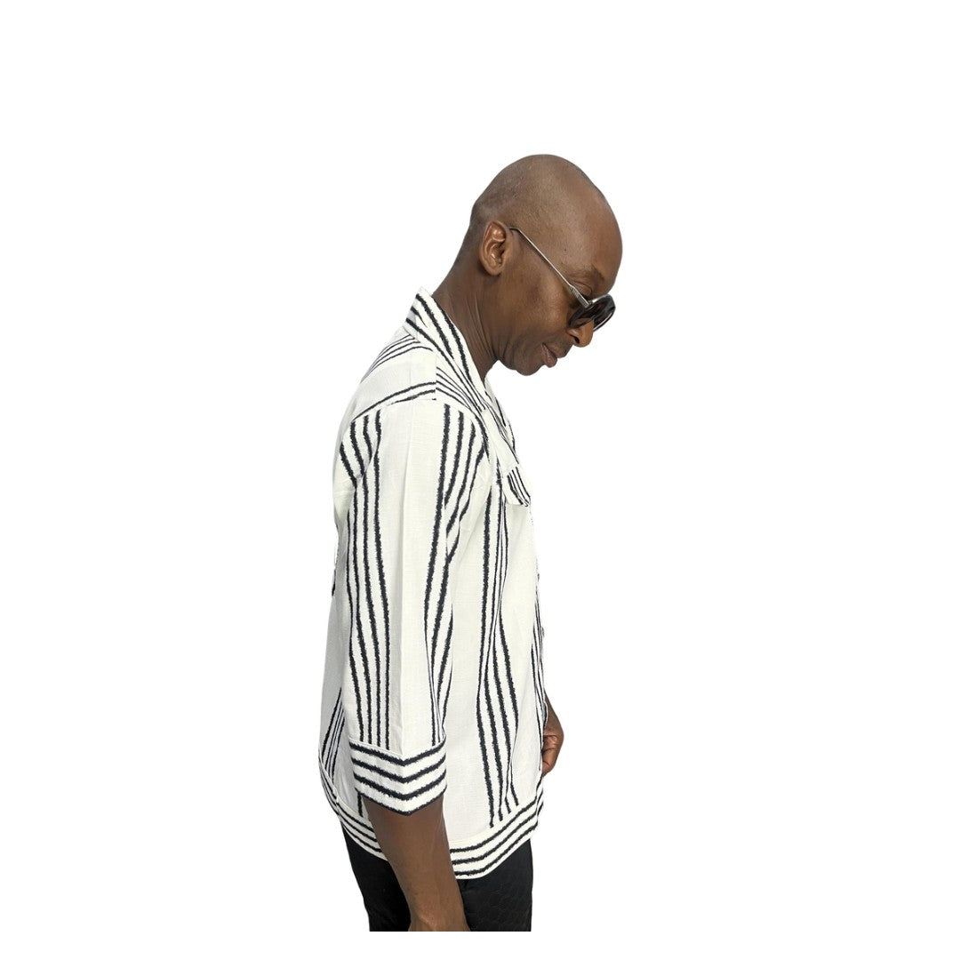 White and Black Striped Shirt