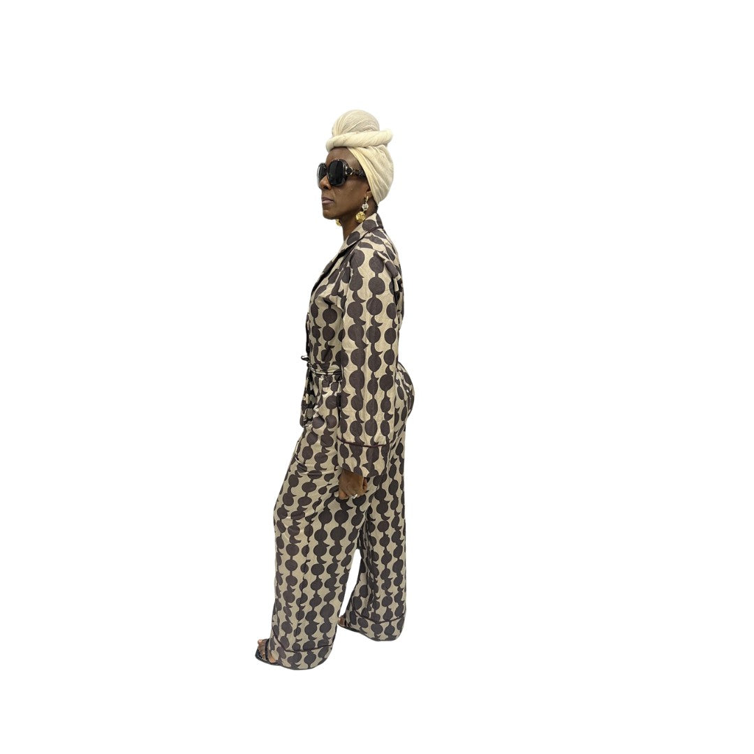 Light Brown Cotton Jumpsuit