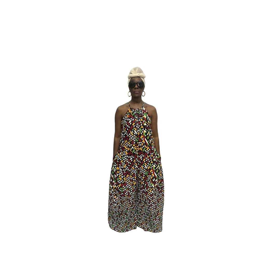 Multi-Colored Ankara Jumpsuit